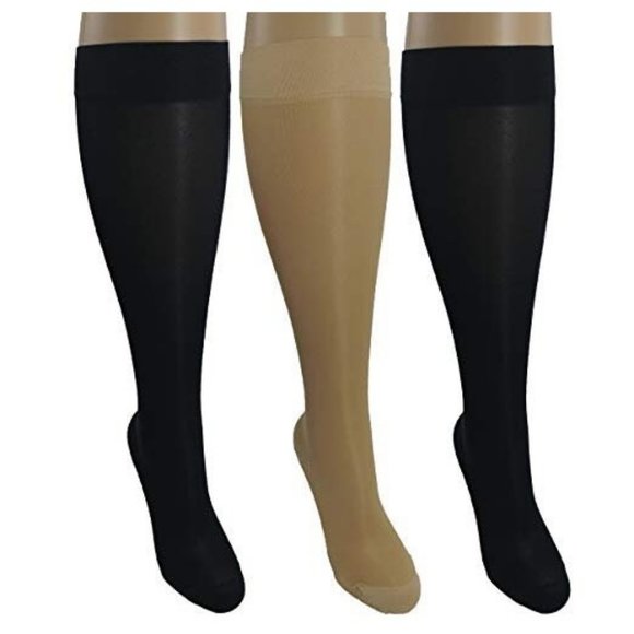 3 Sheer Pair Small/Medium Ladies Compression Socks - Picture 1 of 8